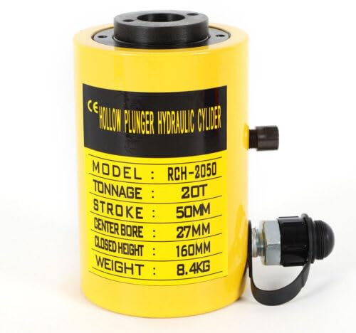 Konfiur Hydraulischer Stempelwagenheber, Ø28mm 20T Hohlzylinder Hohlkolbenzylinder, 160mm Hydraulikzylinder Jack Geraderichten Heber, Abzieher Bohrung Hydraulischer Stempelwagenheber Manuelle Ölpumpe