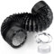 ShnminEU Tubo Ventilazione Flessibile 100mm Nero, 3m Condotto Aria in PVC e Alluminio, con 2 Fascette in Acciaio, Tubo Scarico Aria Condizionata, Cappa Aspirante, Asciugatrice, Stufa
