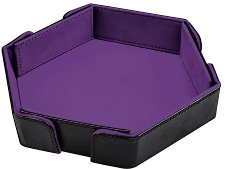 SIQUK Tavola per Dadi Magnetico Vassoio per Dadi Pieghevole Esagono Dice Tray, Viola