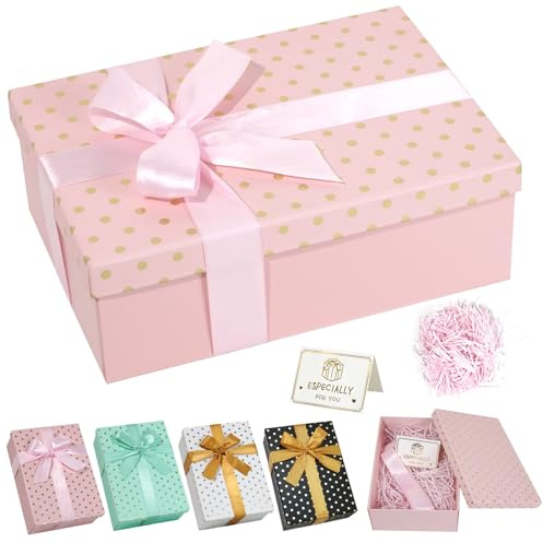 Rosa Geschenkbox mit Deckel 25x18x8.5cm Groß Geschenkbox