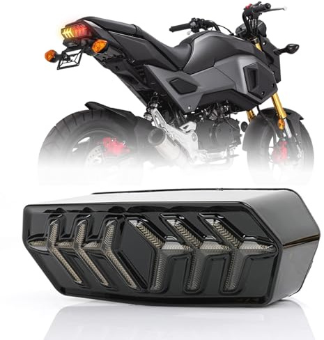 DREAMIZER Fanale Posteriore luce Freno Integrato con Indicatori di Direzione a LED per Moto, Compatibile con Honda Grom 2014-2022 MSX125 CB650F CB650R CBR650F CTX700N