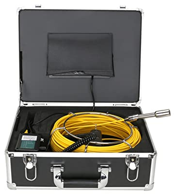 7 Monitor 10 0ft / 30m. Fotocamera di ispezione del tubo, 8 GB SD. Carta DVR IP68. Endoscopio industriale del tubo fognario di scarico con 22mm, Visione chiara(20m)