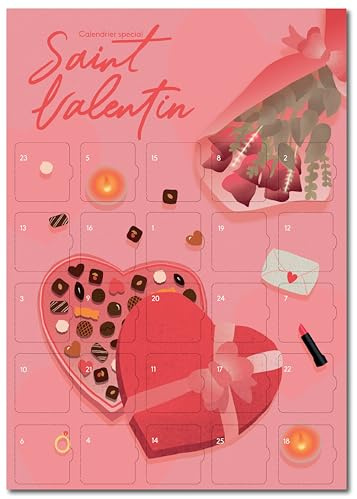Calendrier Après Saint-Valentin Sexy | Affiche A3 avec 25 Défis Romantiques & Coquins pour Couple | Idée Cadeau Sensuelle pour Homme, Femme ou Amoureux | Avec Chevalet Cartonné