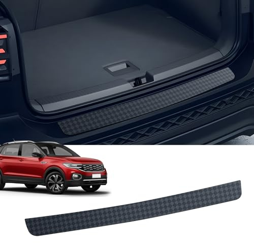 CDEFG Protezione per paraurti per VW T-Cross T Cross 2019-2025, protezione dai graffi per bagagliaio, autoadesiva, pellicola protettiva in TPU e fibra di carbonio, pellicola di protezione