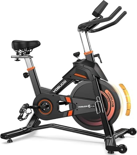 2026 ny YOSUDA motionscykel med justerbart motstånd, tyst träningscykel med surfplattehållare, spinning cykel inomhus för kardiotträning hemma, egen app, LCD-skärm