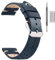 EACHE Rallye Stil Uhrenarmband 22mm, Uhrenarmband Leder Handgefertigtes Perforiertes, Uhrenarmbänder Für Herren (Ölwachs Blau-silberne Schnalle)
