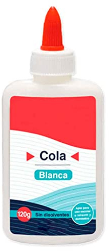Tradineur - Pegamento escolar de 120 g - Cola blanca - Pega: Madera, papel, cartón, tejidos, cuero, corcho, etc. - Ideal pera uso escolar, manualidades y oficina.