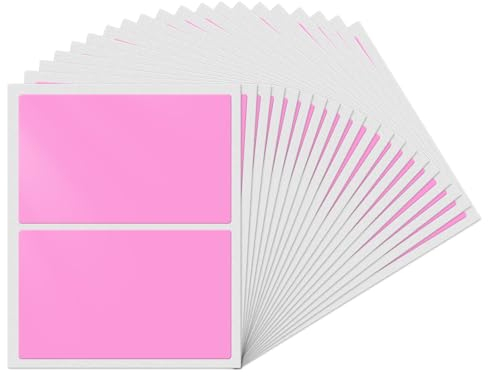 YIKIADA Etiquetas Rectangulares Rosadas 75 x 50 mm Etiquetas Adhesivas Autoadhesivas de Almacenamiento Grande Pegatinas Impermeables para Etiquetado de Mermeladas Etiquetas de Dirección Paquete de 40