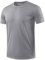 EKLENTSON Herren Wandershirt Einfarbig Sommer Fitness Shirt Atmungsaktiv Fahrradshirt Segeln Surfen Wasser Tees (L, Hellgrau)