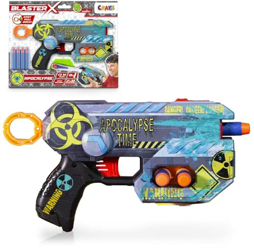 Craze Blaster-X Foam Guns Strike - Pistola de Espuma para niños 21cm, 8 Dardos, Alcance de Disparo 13m - Juguete Explosivo de Espuma