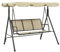 Homgoday Hollywoodschaukel Gartenschaukel mit Baldachin Anthrazit und Sand