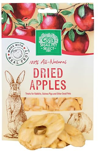 Small Pet Select - Dried Apples, a Natural Treat for Rabbits, Guinea Pigs, Chinchillas, Gerbils, Hamsters, Mice, and Rats, 2oz