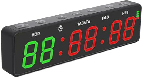 Temporizador de Gimnasio Portátil, Temporizador de Entrenamiento de Intervalo Magnético de 6.8 Pulgadas, Temporizador Digital de Fitness de Reloj de Pared LED con Cronómetro para