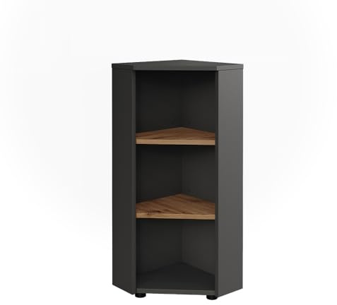 Vicco Eckmidischrank Anthrazit/Artisan Irma 33x81x33 cm - Die Badezimmermöbel, Ideal für kleine Bäder oder Enge Räume