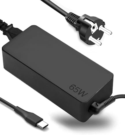 TT&C Cargador Portátil USB C 65W para len-ovo ThinkPad X280 X380 X390 L390 E480 E580 E590 E495 T480,Yoga C720 C730 C910 C940,Chromebook,HP,AS-US,Acer,Google Cargador Tipo-C Adaptador Alimentación