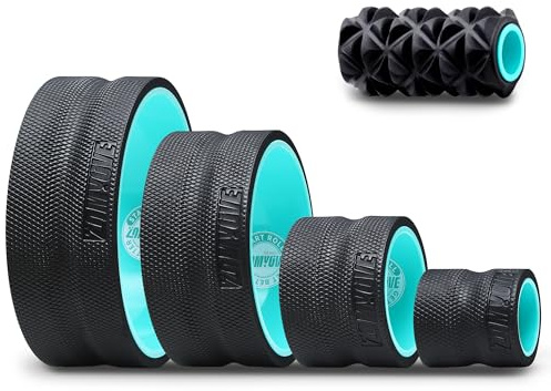 5 Pack Back Roller- Yoga Wheel for Back Pain Reliefn & Stretching, Back Wheel for Deep Tissue Massage, Foam Roller for Physical Therapy & Exercise