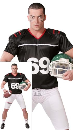 FIESTAS GUIRCA | Costume da Quarterback Adulto (54-56/XL) - Maglia e Pantaloni - Costumi da Giocatore di Football Americano per Carnevale, Halloween e Feste Sportive - Ideale per Uomini