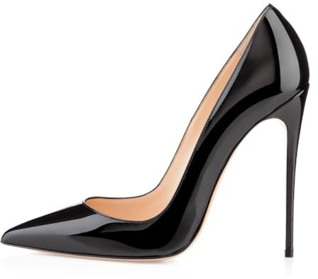 EDEFS Damen Pumps Sexy Klassische High Heels Spitze Stiletto Prom Party Hochzeit Pendler Heels Pumps 12CM Schwarz EU43