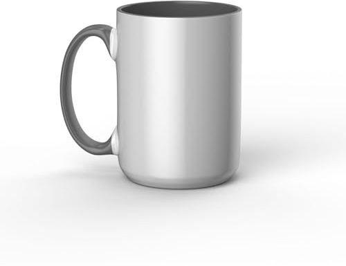 Cricut Beveled Ceramic Mug | Grey | 425ml (15oz) | 1 x Infusible Ink Sublimation Mug | For Use With Infusible Ink