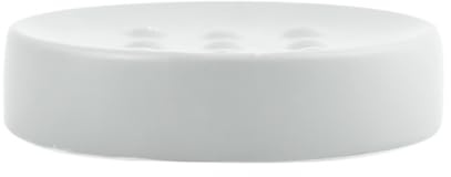 Spirella Seifenschale Steinoptik dekorative Badausstattung Seifenablage Tube Maße: 11 x 11 x 3 cm-weiß matt, White