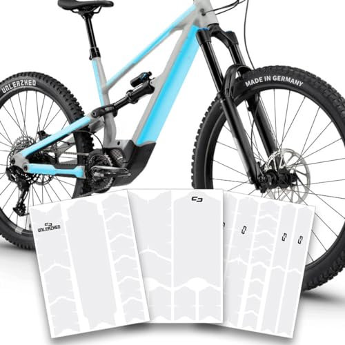unleazhed Bike Protection BP01 E-Frame Clear MATT | Rahmenschutzfolie für E-Bikes | Made in Germany| E-Mountainbikes | 33 -teiliges komplett Rahmenschutz-Set | Extra breit