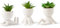 LUNIER Seated Succulent Set (Set of 3) | Porcelain Pots with Small Artificial Plants (Indoor) | Faux Plant for Indoors | Bedroom, Office Desk, Bathroom Plant-Set | Small Fake Plants, Shelf Decorations