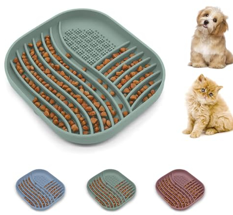 Pucho 🌳 Slow Feeder Hundenäpfe & Katzennäpfe Silikon Modern Fun Puzzle Lebensmittelqualität BPA Frei Für Gesunde Ernährung Anti Schluck Ersticken Rutschfest Spülmaschinenfest Für Kleine Zwei Mittlere