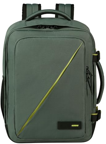 American Tourister Take2Cabin - Wizz Air/Vueling Bolsa de Cabina 30 x 20 x 40 cm, 26,5 l, 0,60 kg, Equipaje de Mano, Mochila de Avión S/M Bajo Asiento, Grün (Dark Forest)
