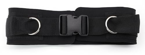 LOOEEL Adjustable Waist Belt Soft Neoprene Padded Belt with 2 Movable Rings for Cable Machines Fitness Exercise Speed Agility Resistance Training
