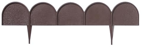 Palisade in Holzoptik aus Kunststoff L 10 Meter - H 17 cm - Beeteinfassung - Beetumrandung - Rasenkante - Gartenpalisade - Zierzaun