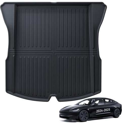 LANTU Alfombrilla del Maletero para Tesla Model 3 2024-2025 Alfombrilla Protectora TPE para Todo Clima Trasera, Antideslizante e Impermeable para Tesla Model 3 Highland Accesorios