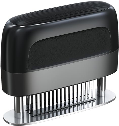 Hogance Fleischzartmacher mit 100% Edelstahl-Nadelklingen, Küchenhelfer/Steaker Fleischzartmacher, Kochutensilien-Meat Tenderizer für Steak, Huhn, Schwein, Fisch, BBQ, Schwarz