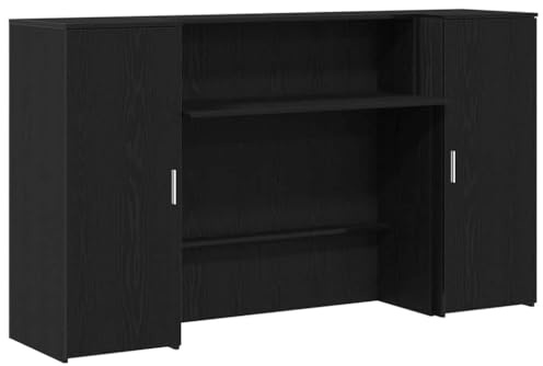 vidaXL Receptionsdisk svart ek 180x50x103,5 cm konstruerat trä