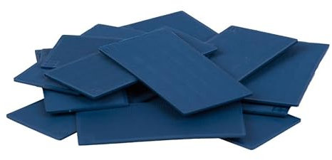 DECKLINE Abstandshalter Kunststoff - 100 Stück - 50x100x2mm - Set - Distanzklötze für Fußböden, Fenstern, Türen - Verglasungsklötze - Unterlegplatten - Fensterklötze