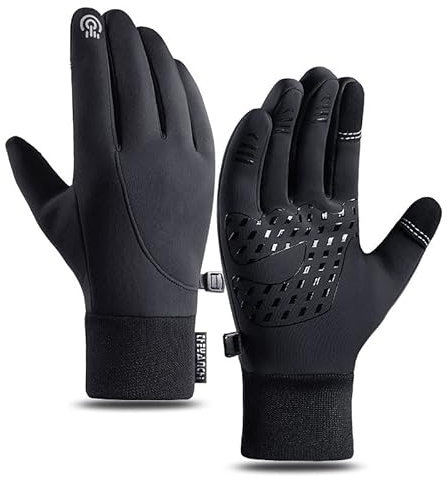 SWZEC Thermo Handschuhe gegen kalte Hände(Schwarz,L)