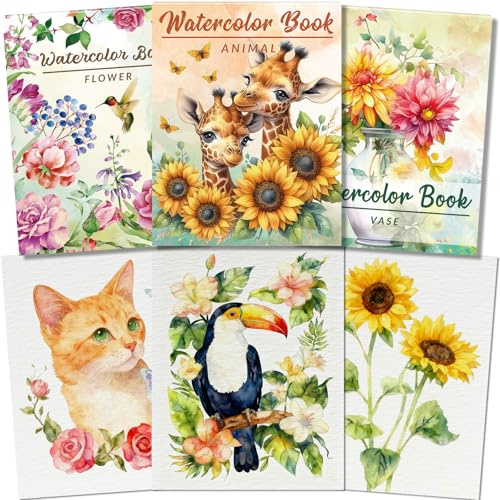 Kalysky 3 Livre de Coloriage Aquarelle pour Adultes, A4 Cahier Aquarelle