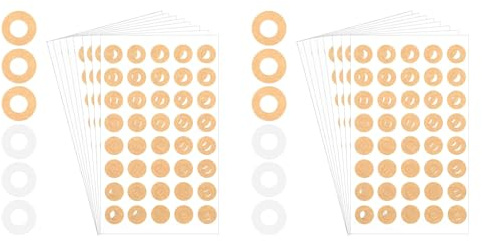 Reeatel 1600 Pezzi di Rinforzo per Fori di Carta, Cerchi di Rinforzo per Fori per Raccoglitori da 1/4 di Pollice (Set di Carta e Trasparente)
