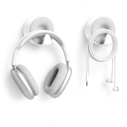 LLHONG Headphone Hanger Wall Mount, 2 Pack Adhesive Headphone Stand