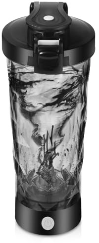 Wexeva Mezclador de Proteinas Eléctrica, Taza de Agitación Automática 700 ml, Hecho con Tritan, Sin BPA, Recargable USB, Vaso Portátil Para Batido de Proteínas, para Polvo y Batido de Leche, Negro