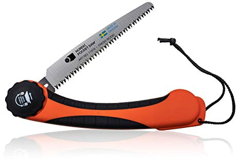 Nordic Pocket Saw Sierra Plegable - Sierra de Podar para Ramas y Arboles de Jardín - Hoja Reemplazable de 20 cm - Sierra Plegable Bushcraft - Sierra Plegable Supervivencia Acampada Senderismo