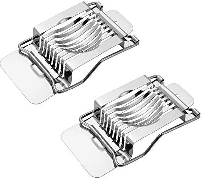 2 taglierine per uova in acciaio inox multi affettatrice per uova in acciaio inox, affettare uova sode in modo rapido ed efficace per tagliare uova, insalate, frutta, panini