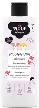 PLOUF - Shampooing Antiparasitaire pour chien et chat, parfumé, sans paraben et silicone aux ingrediens d'origine naturelle