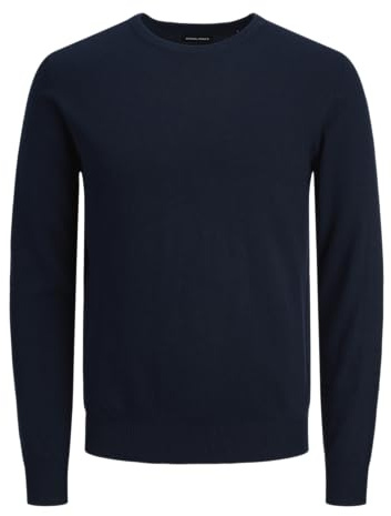 JACK & JONES Jjeemil Knit Crew Neck Noos Homme JJEEMIL COL ROND EN MAILLE NOOS, Navy Blazer, S