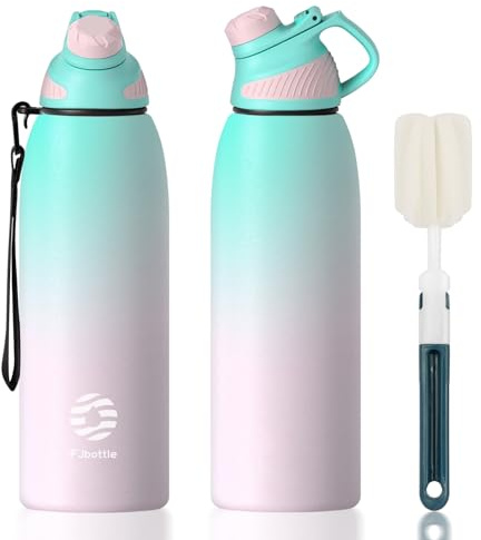 Fjbottle Borraccia Termica con Tappo magnetico 1500ML, Bottiglia Termica per Bambini - Senza BPA/Senza Perdite Borracce acciaio inox per Scuola, Sport, Palestra, Ciclismo