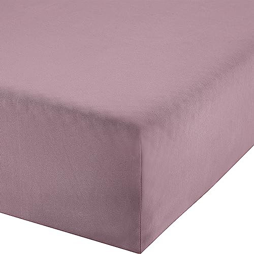 Erwin Müller Boxspringbett-Spannbettlaken Freising Elasthan-Jersey-Stretch - Mauve Größe 120x200 cm - 130x220 cm - dehnbar, antipilling, bügelfrei, Rundumgummi