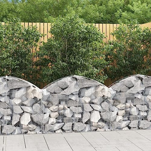 Gabion pour Pierre, Panier à Pierre Panier de Gabion Cage à Pierre Panier de gabions arqué 100x30x60/80 cm Fer galvanisé