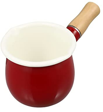 Cabilock 1 Pc Pot à lait émaillé crémier au chocolat chaudière poêle antiadhésive poele anti adhesive induction batterie de cuisine vapeur ustensiles de cuisine Macaron Pot en émail marmite