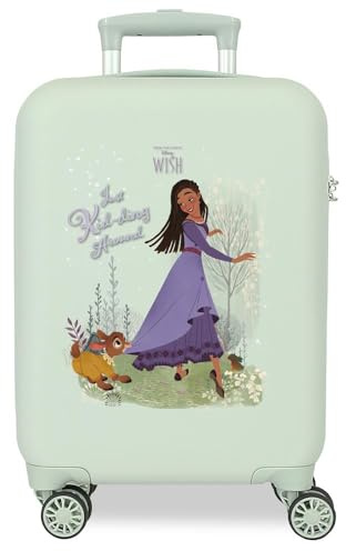 Disney Joumma Wish Playing with Valentino Kabinenkoffer, Grün, 33 x 50 x 20 cm, starr, ABS, seitlicher Kombinationsverschluss, 28,4 l, 2 kg, 4 Doppelräder, Gepäck, Hand, grün, Kabinenkoffer