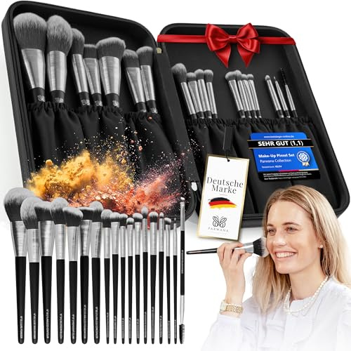 Luxuriöses Make Up Pinsel Set mit Etui [18-Pinsel] - Schminkpinsel Kosmetikpinsel Gesichtspinsel Augenpinsel Lidschattenpinsel Puderpinsel Foundation Highlight Concealer Contouring | Geschenkidee