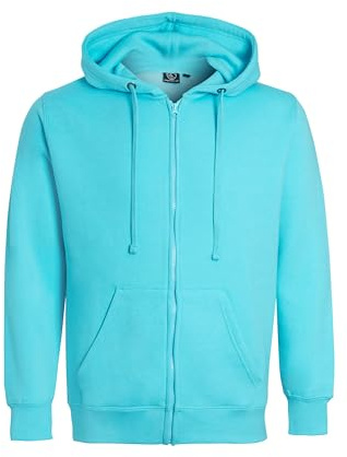 imporio 11® Women Ladies Plain Oversized Hoodie Top With Zip Hoodies Sweatshirt Top Jumper Fleece Jacket Hoodies UK 8-24 (UK, Numeric, 8, 10, Regular, Regular, Capri Blue)
